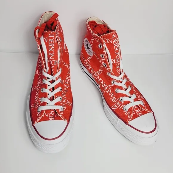 Converse J.W. Anderson Red Logo High Top Sneakers Unisex Mens 9.5 woman's 11.5