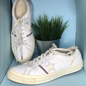 Converse One Star Ox Leather Sneakers White Size 10.5