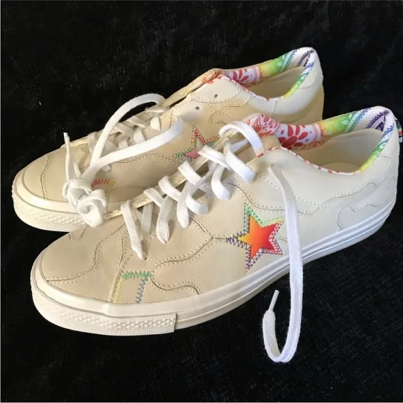 Converse One Star Pro Pride EgretSuede Skate Shoes 10