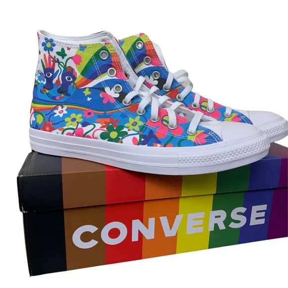 Converse Rainbow Pride Collection Trippy Hippie Limited High Top Sneakers Unisex