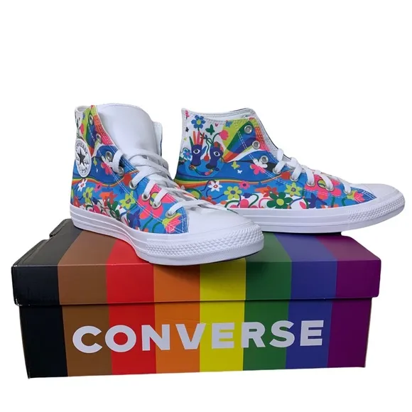 Converse Rainbow Pride Collection Trippy Hippie Limited High Top Sneakers Unisex