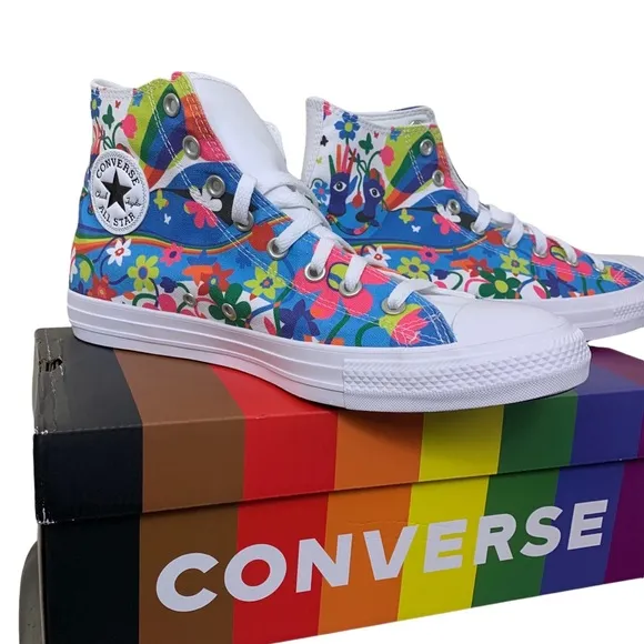 Converse Rainbow Pride Collection Trippy Hippie Limited High Top Sneakers Unisex