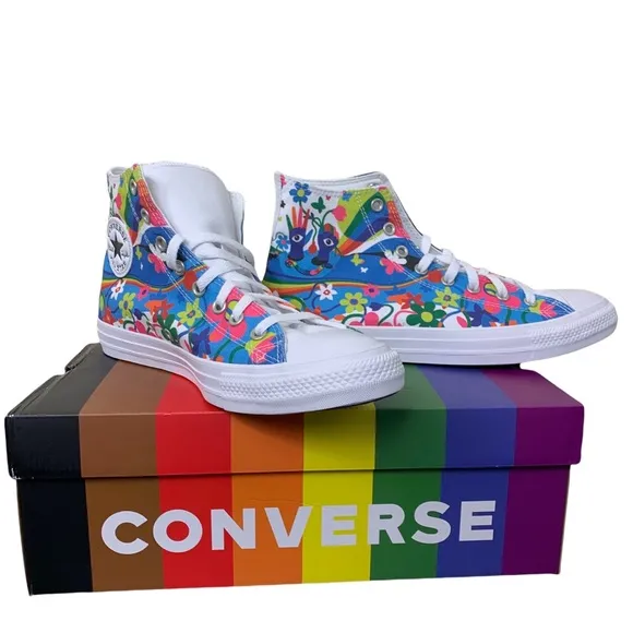 Converse Rainbow Pride Collection Trippy Hippie Limited High Top Sneakers Unisex
