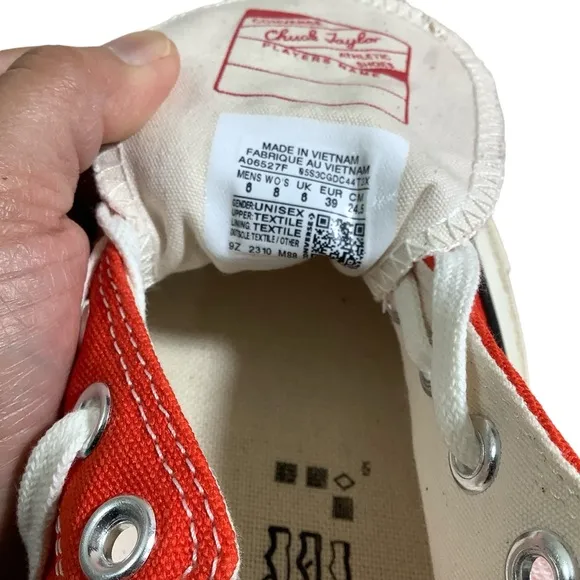 Converse Red And White Chuck Taylor Athletic Shoes Unisex