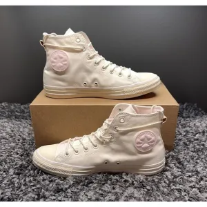 Converse Shoes Sneakers Mens Size 9 White‎ Ivory Pink Bottom Chuck Taylor