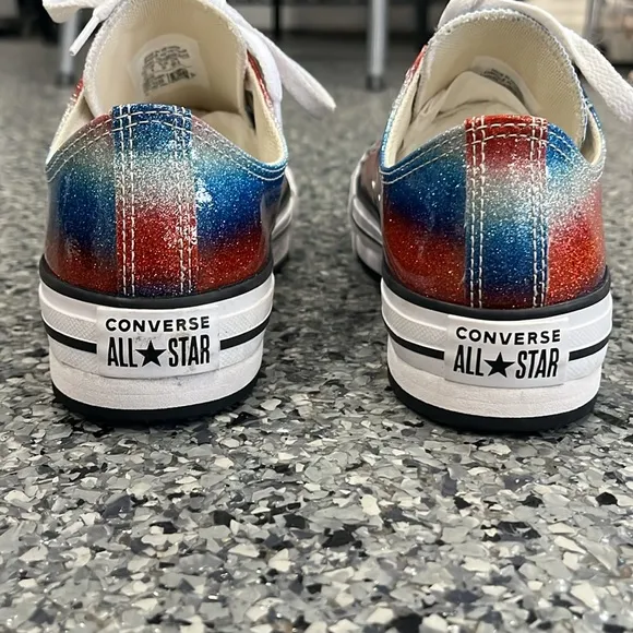Converse sneakers Glitter Drip Glossy Logo Sneakers in Red and Blue Youth 4.5