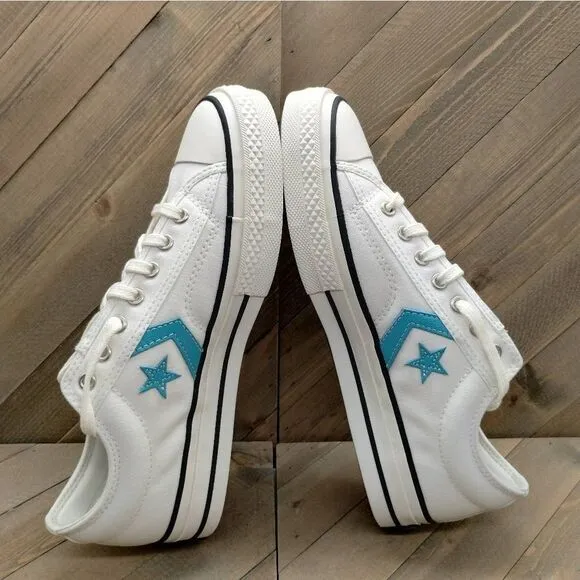 Converse Star Player 76 White Ocean Drip‎ Blue Casual Sneakers Womens Size 9.5