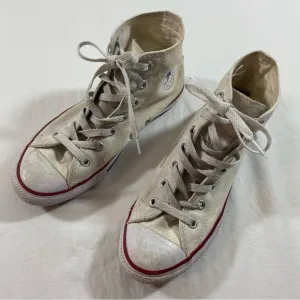 Converse White Hightop Sneakers Women’s 3 lace up tennis shoes unisex