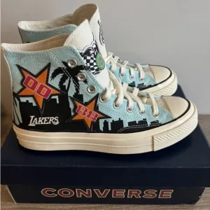 Converse x Chinatown Market Lakers 3 In a Row Leather Chuck Hi Size M 6.5 W 8.5