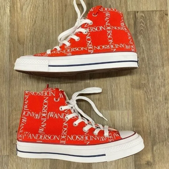 Converse X JW Anderson Red Logo High Top Sneakers Size 7.5 US Womens 5.5 US Mens