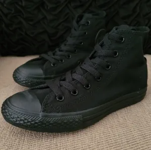CONVERSE YOUTH UNISEX BLACK MONOCHROME HI TOP SNEAKERS