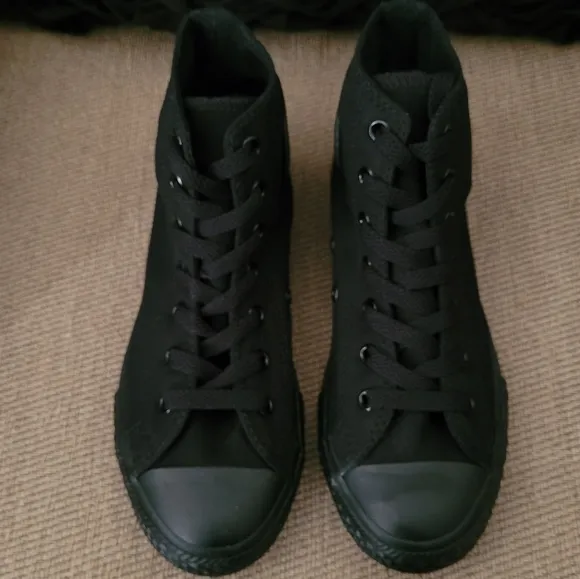 CONVERSE YOUTH UNISEX BLACK MONOCHROME HI TOP SNEAKERS