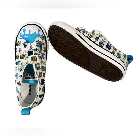 Converse Sneakers White/Baltic Blue/Lime Rave, NWT