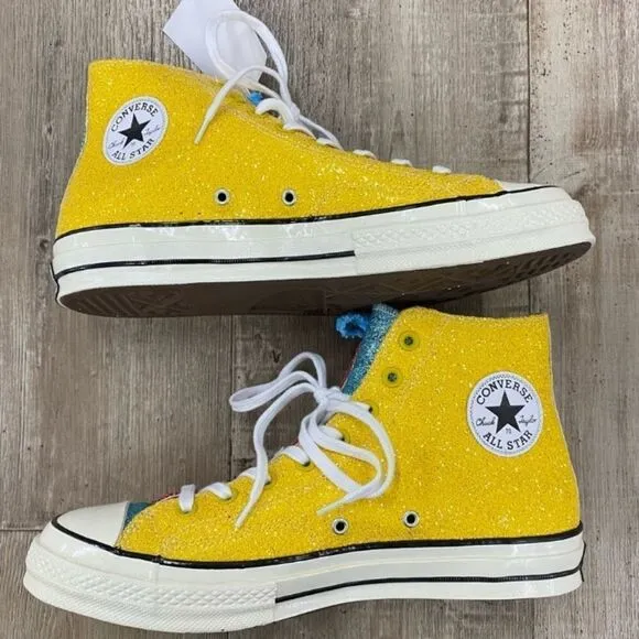 Converse X JW Anderson Red &amp; Yellow Glitter Sneakers Sz 13 US Mens 15 US Womens