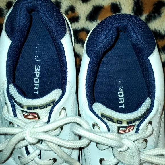 COPY - Polo Sport White Leather Lace Up Sneakers 1.5Y