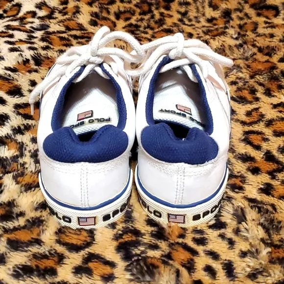 COPY - Polo Sport White Leather Lace Up Sneakers 1.5Y