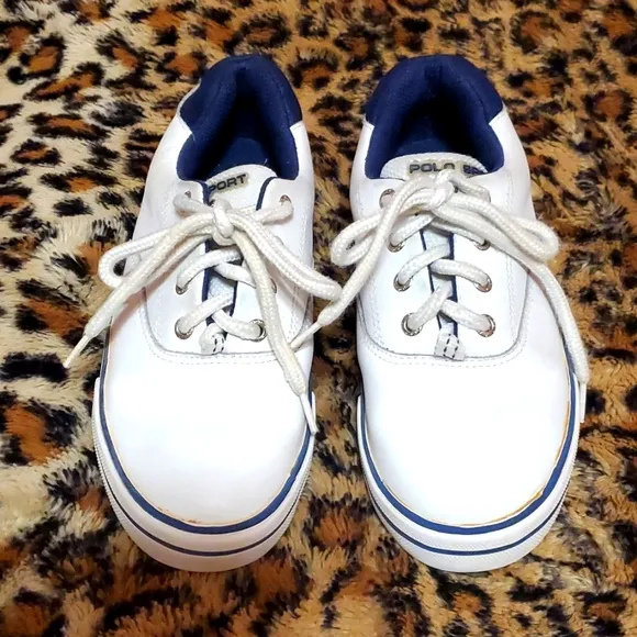 COPY - Polo Sport White Leather Lace Up Sneakers 1.5Y