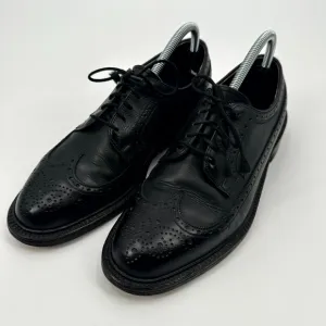 Cordwainer Wright Dress Shoes Men 7.5 D Black Leather Longwing &amp; Wingtip Lace Up