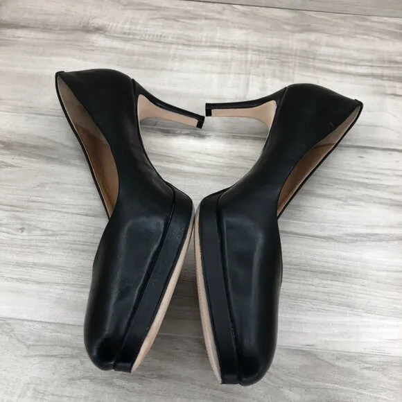 Corso Como Heels Womens 9.5M Lara Black Leather Slip On Pump Shoes