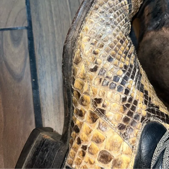 Cowtown Cowboy Boots Mens 11 Python Snakeskin Rattlesnake Western USA