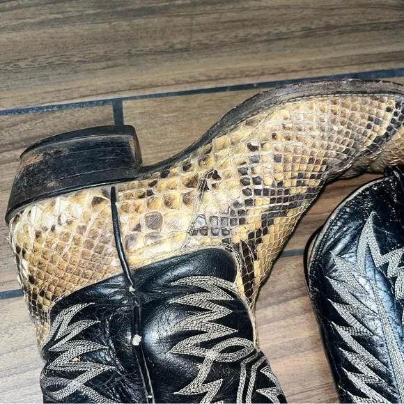 Cowtown Cowboy Boots Mens 11 Python Snakeskin Rattlesnake Western USA