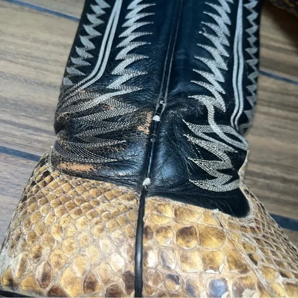 Cowtown Cowboy Boots Mens 11 Python Snakeskin Rattlesnake Western USA