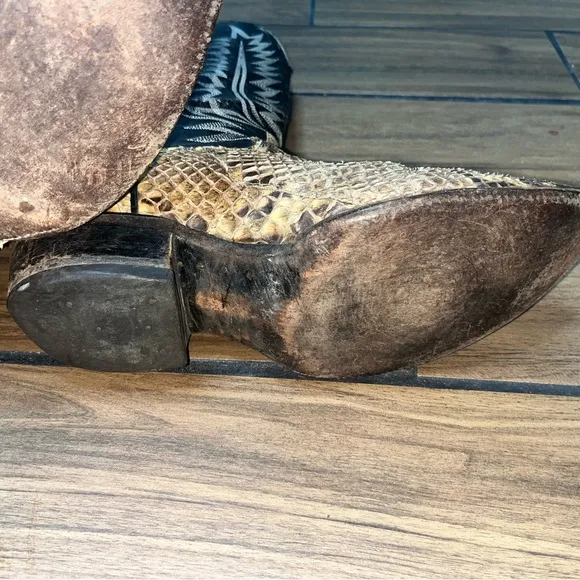Cowtown Cowboy Boots Mens 11 Python Snakeskin Rattlesnake Western USA