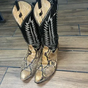 Cowtown Cowboy Boots Mens 11 Python Snakeskin Rattlesnake Western USA