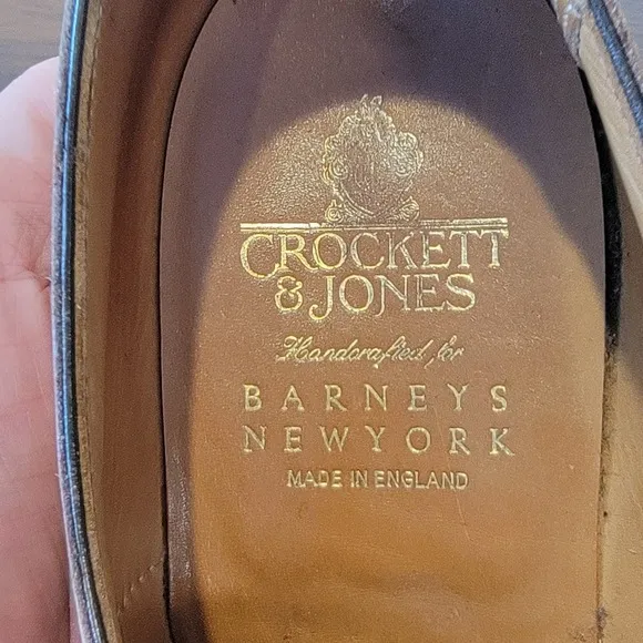 Crockett &amp; Jones For Barneys NY Ipswich Brown Monk Strap Leather Shoes Mens 8 D‎