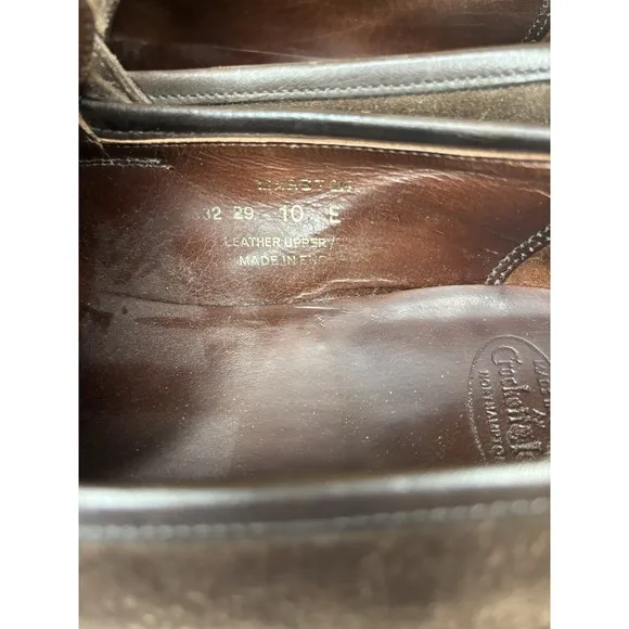 Crockett &amp; Jones Made in England Marston Brown Suede Leather Loafers Size 10