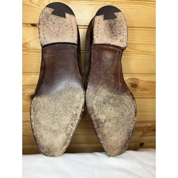 Crockett &amp; Jones Made in England Marston Brown Suede Leather Loafers Size 10
