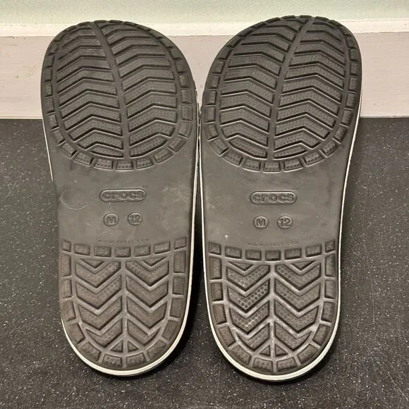 Crocs Bayaband Slides Men 12 Black Sandals Athletic Recovery Shower New