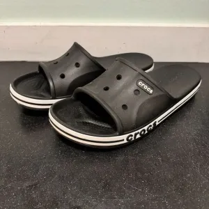 Crocs Bayaband Slides Men 12 Black Sandals Athletic Recovery Shower New