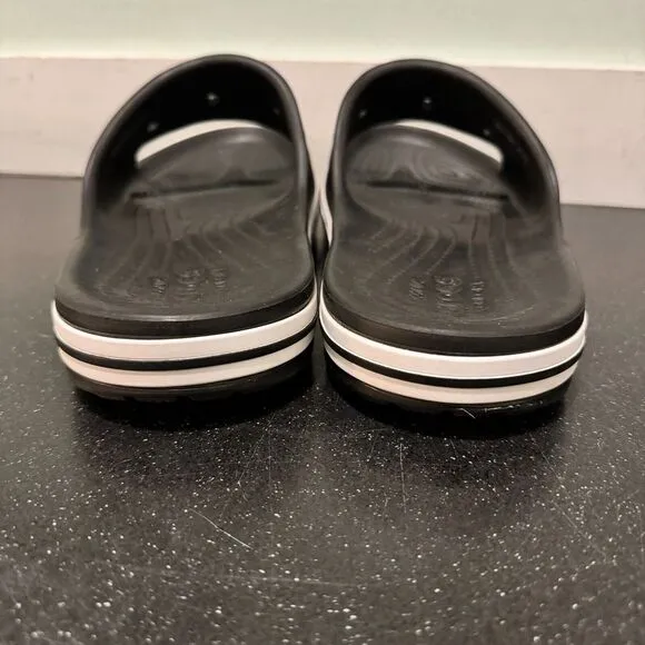 Crocs Bayaband Slides Men 12 Black Sandals Athletic Recovery Shower New