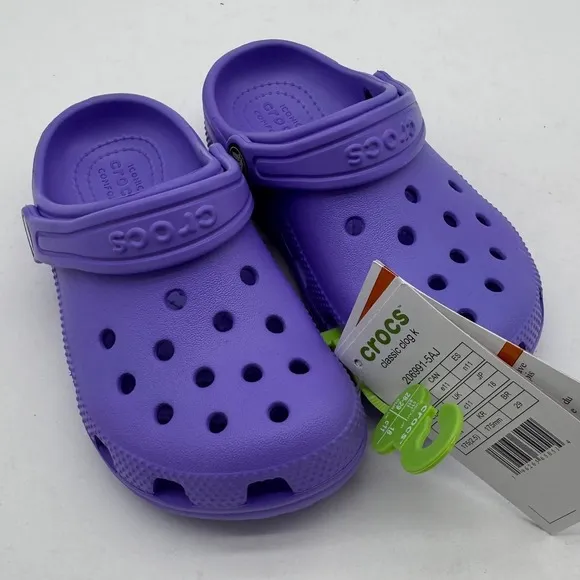 Crocs Classic Clog Kids Purple Comfort Slip On Shoes Size C11
