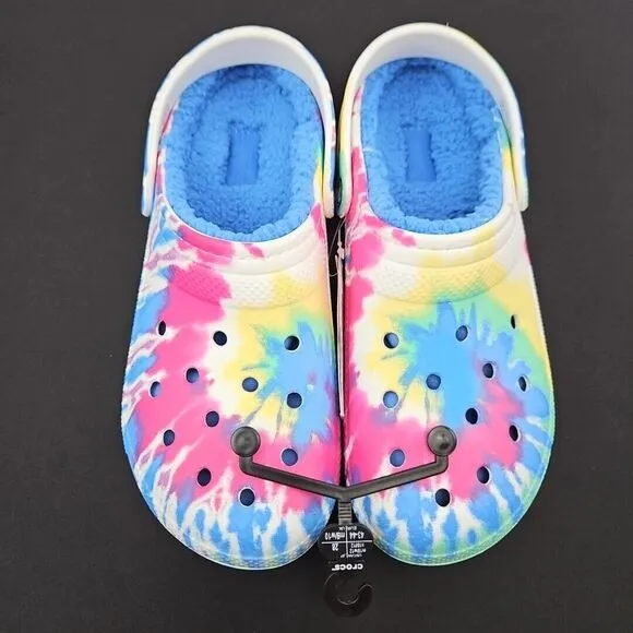 Crocs Classic Lined Slip On Tie Dye Clog Shoes‎ Men's Size 10 New