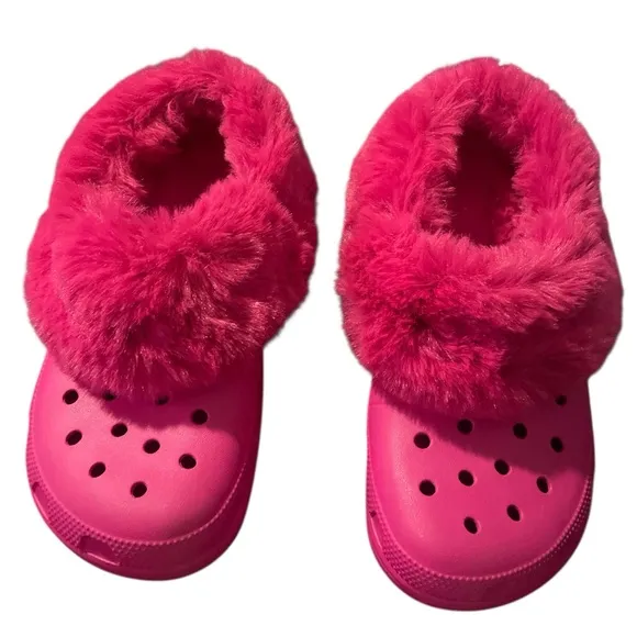 CROCS CLASSIC MAMMOTH CLOG Cotton Candy Pink Size M6/W8 Fur Slip On