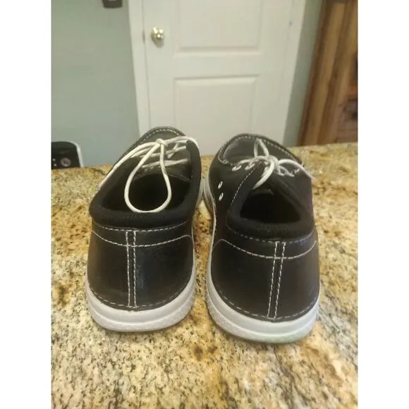 CROCS Cove Boat Shoes Loafers Size 10 Black Lace Up 11488