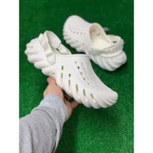 Crocs Echo Clog Mens Slip On Clogs Shoes White 207937-100 NEW Multi Sz