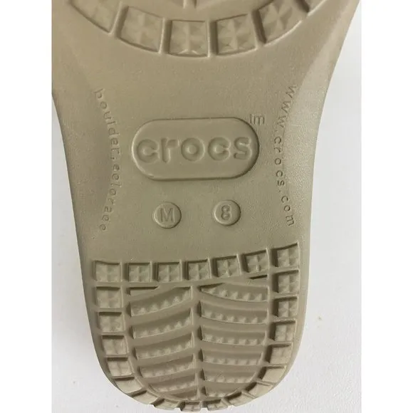 Crocs Santa Cruz Loafer Slip on Canvas Shoes Mens 8 Beige Excellent