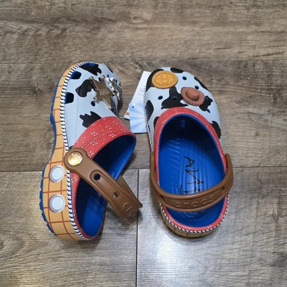 Crocs Toy Stoey Woody Themed Clogs - Red, Black, White Youth Boys J3