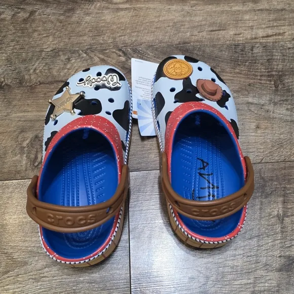 Crocs Toy Stoey Woody Themed Clogs - Red, Black, White Youth Boys J3