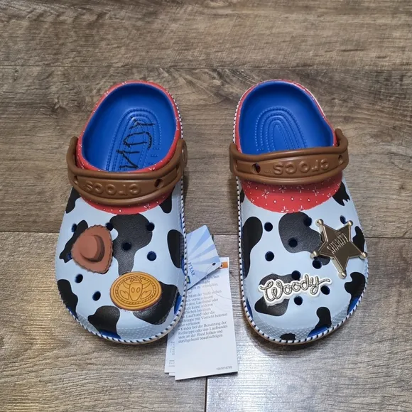 Crocs Toy Stoey Woody Themed Clogs - Red, Black, White Youth Boys J3