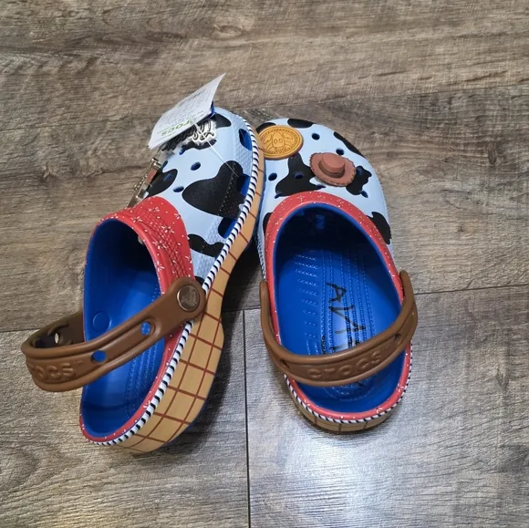 Crocs Toy Stoey Woody Themed Clogs - Red, Black, White Youth Boys J3