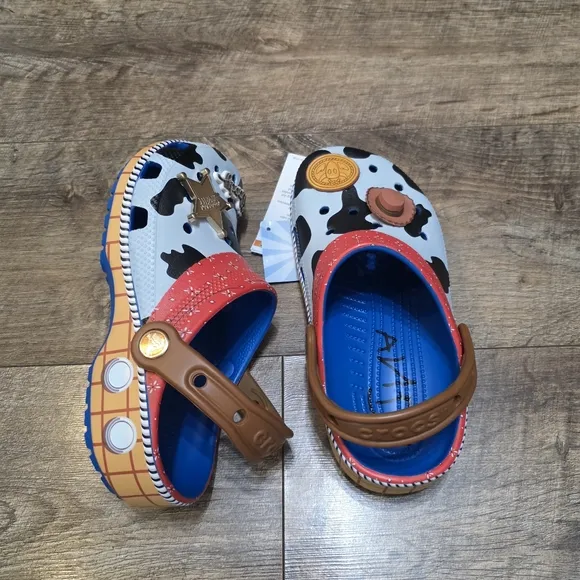 Crocs Toy Stoey Woody Themed Clogs - Red, Black, White Youth Boys J3