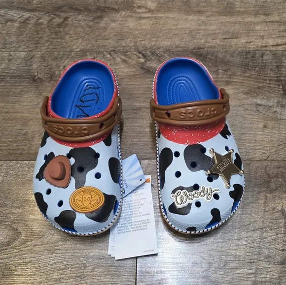 Crocs Toy Stoey Woody Themed Clogs - Red, Black, White Youth Boys J3