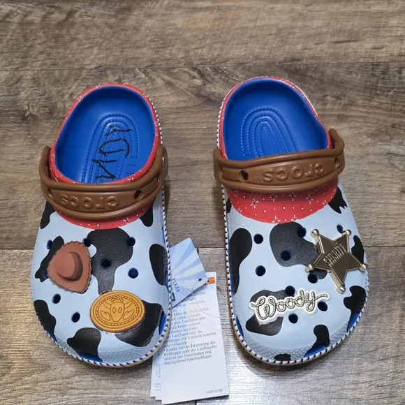 Crocs Toy Stoey Woody Themed Clogs - Red, Black, White Youth Boys J3