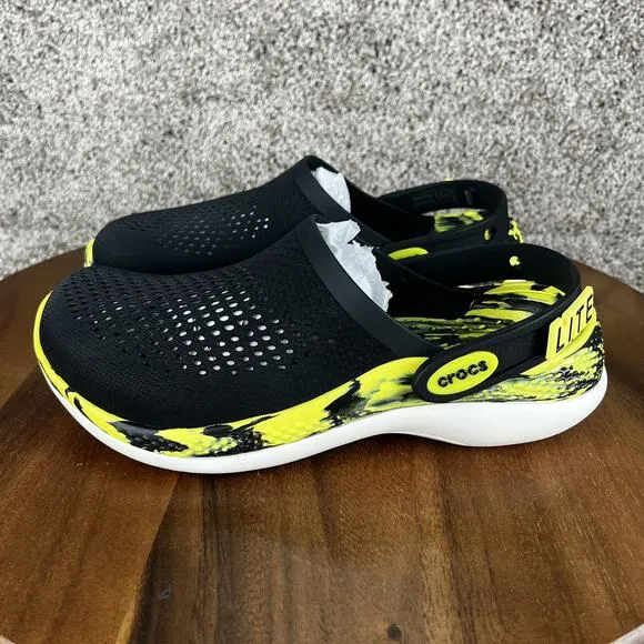 Crocs Unisex LiteRide 360 Yellow Marbled Clogs Women's Size 8 Shoes (207634-02K)