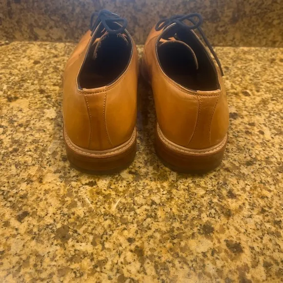 Crosby Square ‘Stevens’ Men’s Tan Leather Lace Ip Oxford Shoes Dress Casual 10