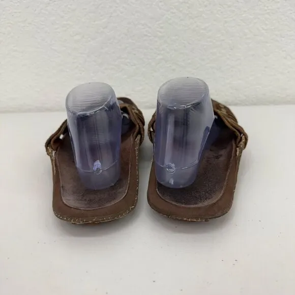 Cushe Footwear Manuka Brown Leather and Suede Slide Sandals Shoes Mens size 10